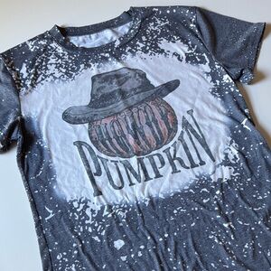 “Howdy Pumpkin” Tee with Washed Splatter Design